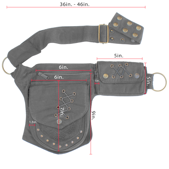 Renaissance Faire Festival Lace Utility Hip Belt Pouch Bags  display picture 2