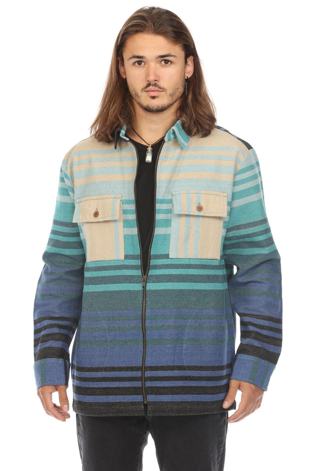 Ombre Oversized Shirt Jacket