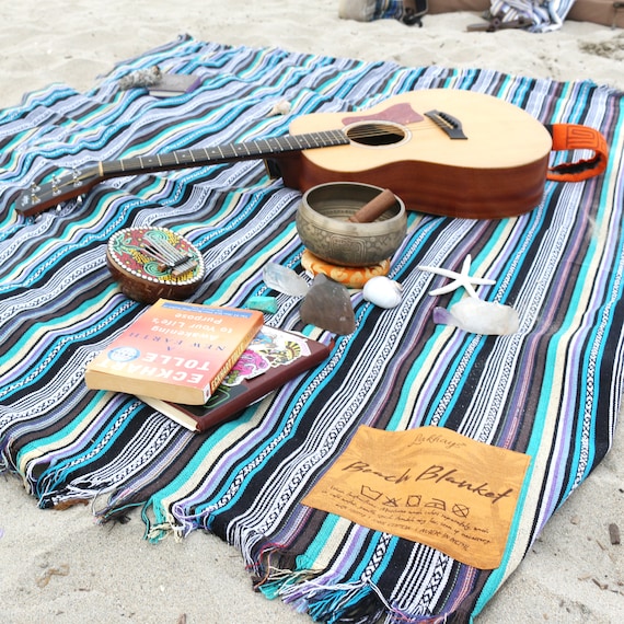 Cotton Beach Blanket With Fringes Boho Picnic Blanket Etsy