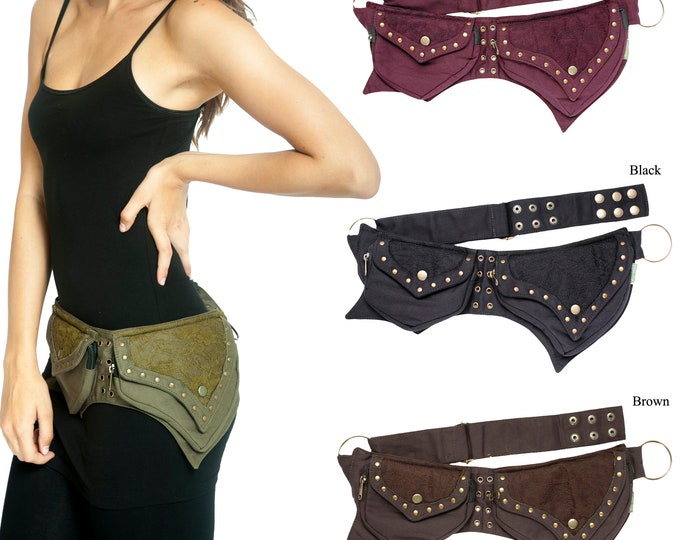 Pocket Belt Utility Belt Festival and Travel Hip Bag With 5 Pockets ...