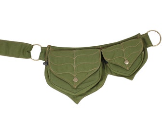 Cotton two Leaf Pocket Waist Belt