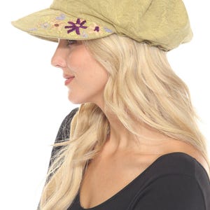 Stonewashed Embroidered Newsboy Cap