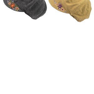 Stonewashed Embroidered Newsboy Cap