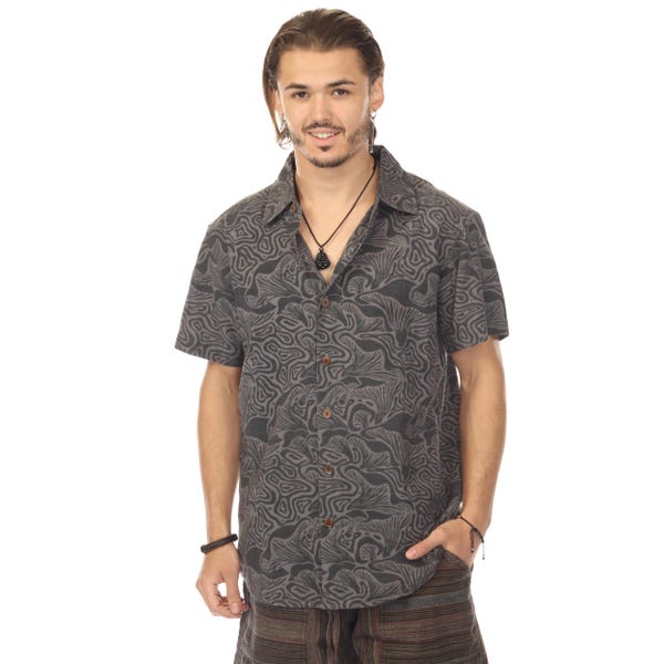 Abst Mushroom Print SS Shirt