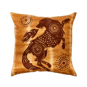 Tie-Dye Spirit Animal Throw Pillow Boho Cover