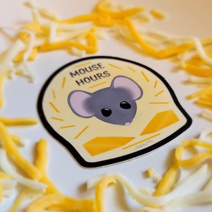 Mouse Hours Cheese Sticker
