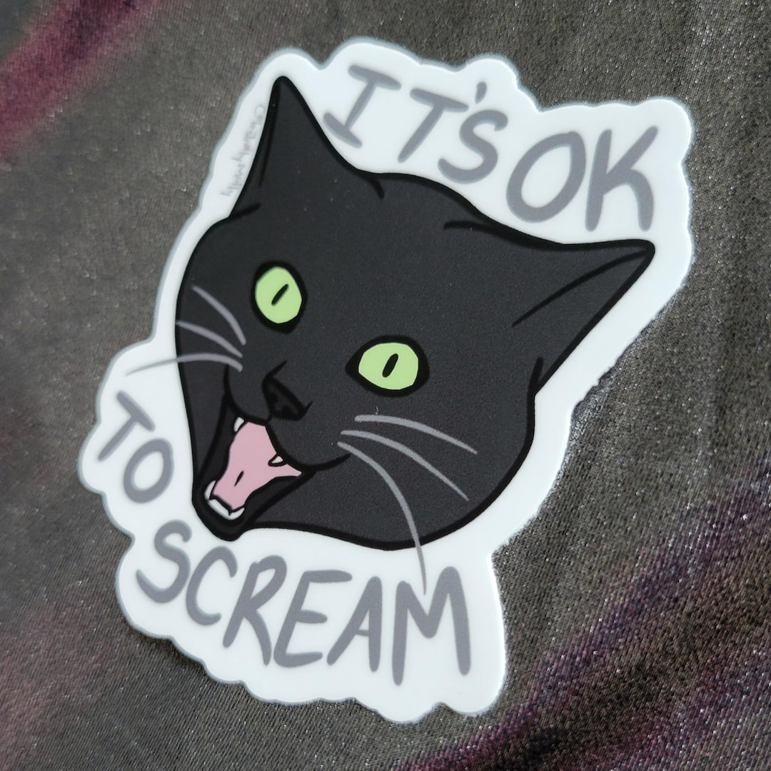 Cat Scream Sticker - Etsy