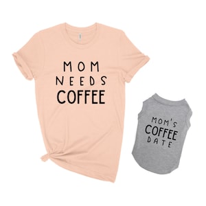 Matching dog and owner clothes Coffee date Matching dog and owner shirts Dog and human matching shirts Gift for dog owner Cat gift
