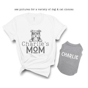 Matching dog and owner clothes Cat and human shirts Mom and dog Funny gift for dog owner Pet cat outfit Present for dad and kitty Dog breed