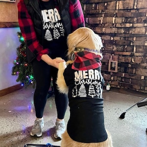 Christmas dog shirts Merry Christmas Matching Dog and owner Holiday dog shirt Dog and owner matching Christmas Dog outfits Human and dog