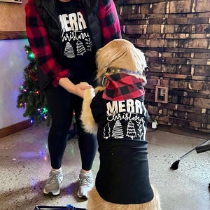 Christmas dog shirts Merry Christmas Matching Dog and owner Holiday dog shirt Dog and owner matching Christmas Shirts Dog tees