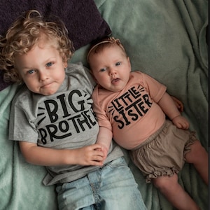 Big brother Little sister Little brother Big sister Sibling Family Shirts Newborn outfits Sibling matching shirts Sibling shirts gift basket