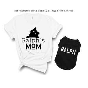 Matching dog and owner clothes Cat and human shirts Mom and dog Funny gift for dog owner Pet cat outfit Present for dad and kitty Dog breed