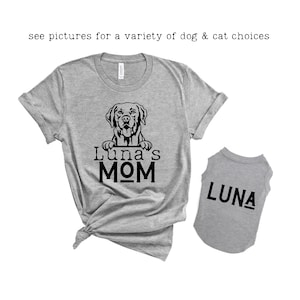 Matching dog and owner clothes Cat and human shirts Mom and dog Funny gift for dog owner Pet cat outfit Present for dad and kitty Dog breed