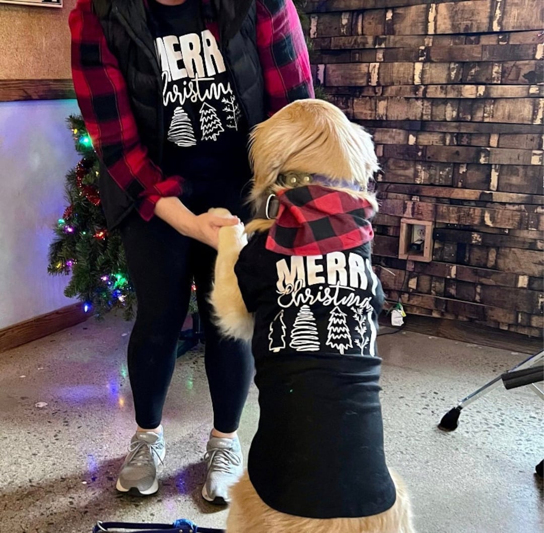 Christmas Dog Shirts Merry Christmas Matching Dog and Owner Holiday Dog