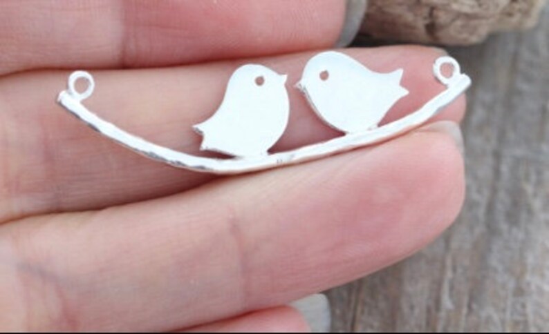 Mama bird and baby bird a family of birds 925 sterling silver necklace Flower girl necklace Be my flower girl lovebirds