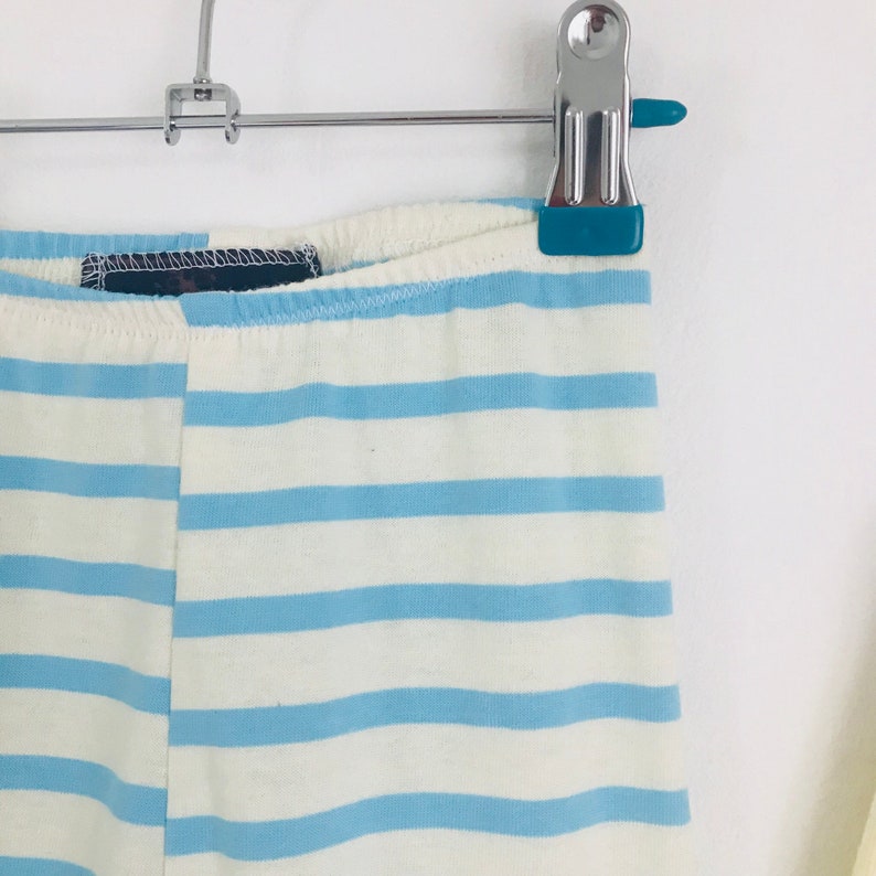 2-3 years size night wear organic cotton Last one blue lounge wear yello Organic Azure stripes pyjamas baby toddler pyjamas natural