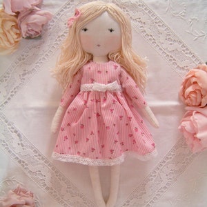 Shabby Chic-poppen handgemaakte poppen lappenpoppen handgemaakte poppen voor meisjes lappenpop lappenpoppen handgemaakte stoffen poppen erfstuk stoffen pop handgemaakt