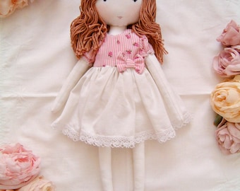 Rag dolls Handmade, Gift for Baby girl 1 year old,fabric doll, cloth doll, dolls handmade, collectible doll, first baby doll