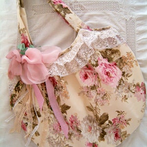 Shabby Pink Tote Shabby Bag Shabby Vintage Purse Shabby Rose Bag Shabby Chic Tote Shabby Romantic Bag