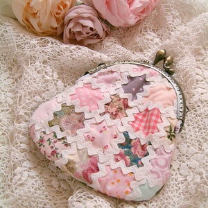 Shabby Quilt Purse Shabby Bag Shabby Pink Purse Shabby Fabric Purse Shabby Rose Purse Handmade Quilt purse Shabby Chic Purse