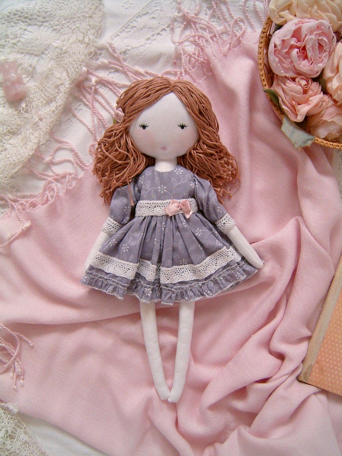 ハンドメイド ドール ラグドール 人形 手作り人形、ラグドール、布人形、女の子向け人形、家宝人形、記念品