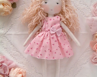 Handmade cloth doll,  gift for Baby girl, handmade rag doll, fhandmade fabric doll, handmade heirloom doll, handmade dolls for girls