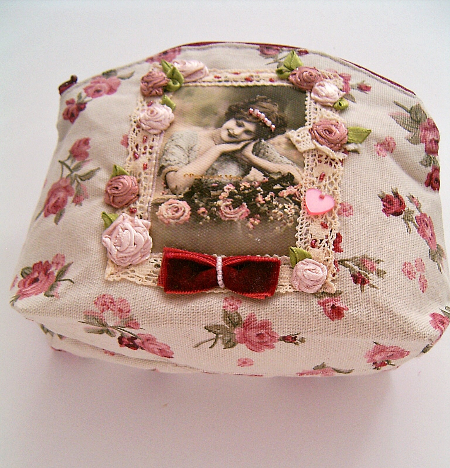Shabby Chic Roses Makeup Bag With a Beautiful Vintage Image Etsy