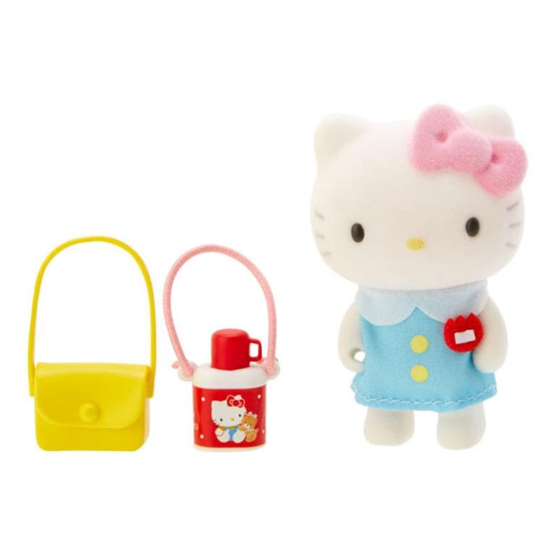 Japan Hello Kitty My Melody Cinnamoroll Cheery Chums Flocking PVC Mini Figure Doll Kindergarten
