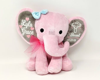 giant pink elephant stuffed animal