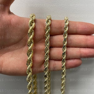 10K Real Yellow Gold Rope Chain Necklace, 7MM 8MM 9MM Thick, 18" 20" 22" 24" 26" 28" 30" Inch, Real Gold Chain, Diamond Cut Chain, Men Women image 10