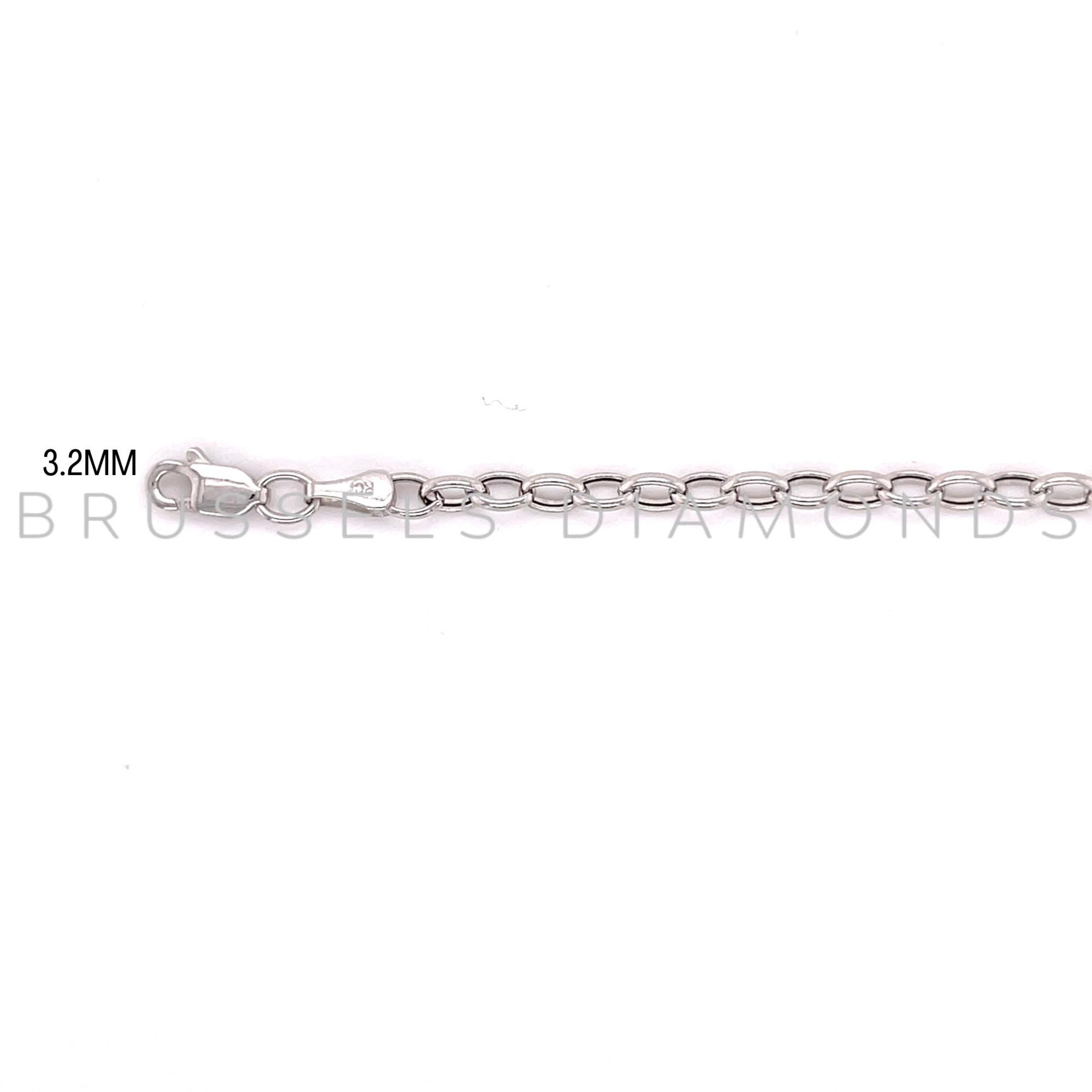 JewelryAffairs Catena Rolò Oro Bianco 14K 2,3 Mm - Lunghezze 40-76 Cm, Con Moschettone, Confezione Regalo - 2