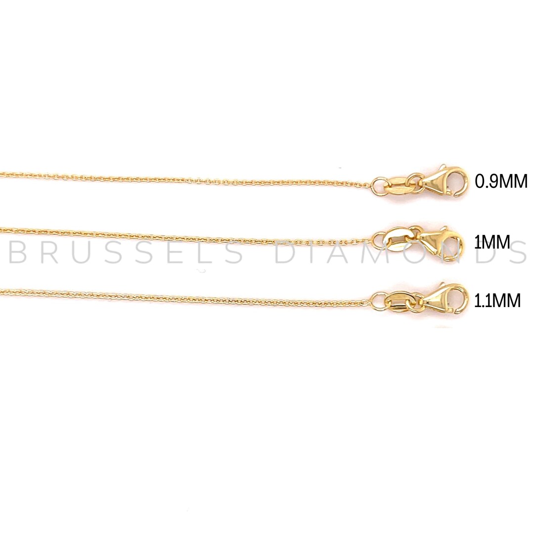 14Kイエロー/ホワイトゴールド 0.9mm ボックスリンクチェーンネックレス ロブスタークロウクラスプ付き並行輸入 14 K黄色ゴールド宗教洗礼ペンダントwith 0.9 MMケーブルチェーン