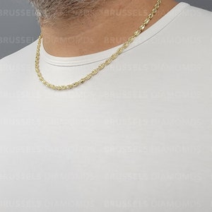 10K Solid Yellow Gold Turkish Rope Chain Necklace, 2.5MM 3MM 3.5MM 4 ...