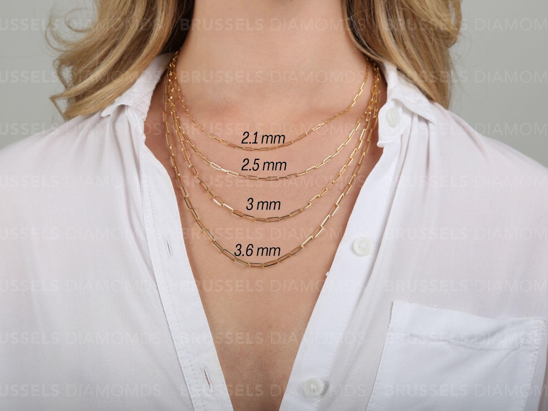 10k Yellow Gold Paperclip Chain Necklace – 2mm To 7mm Wide, 16” To 24” Length, Unisex Style