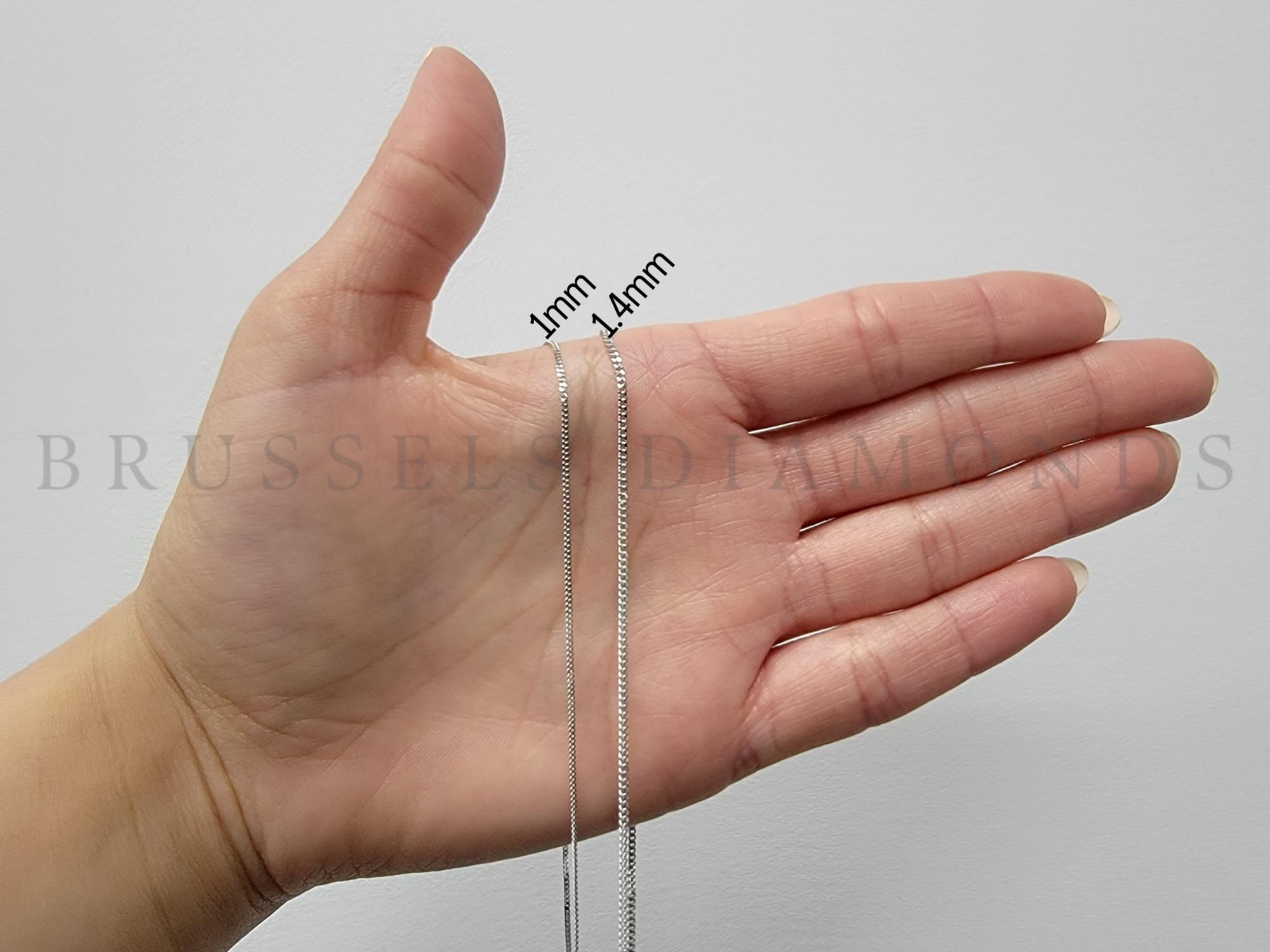 10Kソリッドゴールドチェーン、厚さ1mm～1.4mm、16インチ、18インチ