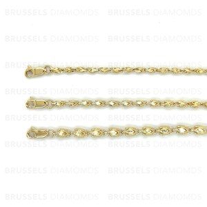 10K Solid Yellow Gold Turkish Rope Chain Necklace, 16