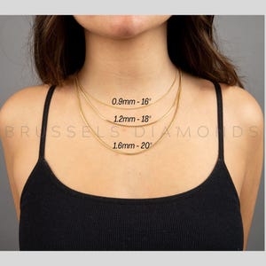 14K Solid Yellow Gold Franco Chain Necklace, 0.9MM 1.2MM 1.6MM Thick, 16&quot; 18&quot; 20&quot; 24&quot; Inch, Real Gold Chain, Chain For Pendant, Women