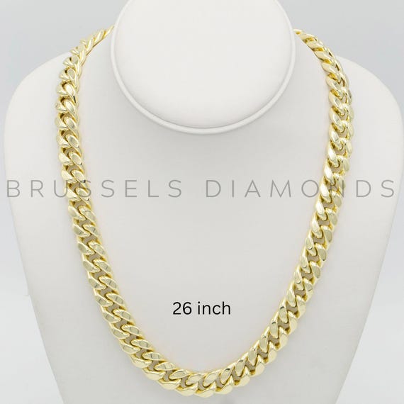 14K イエローゴールド マイアミ キューバンチェーンネックレス 厚さ