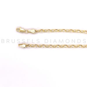 14K Real Yellow Gold Oval Link Chain Necklace,  3.2MM 4.6MM Thick, 18&quot; Inch, Real Gold Chain, Chain For Pendant, Men Women