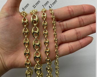 Collana In Oro Giallo Massiccio Con Catena A Maglie Mariner – Larghezza 5,5 Mm, Lunghezza Scegliibile, Chiusura A Moschettone