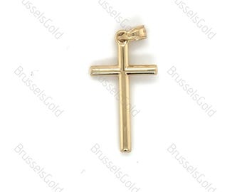 Cross Pendant 14K Real Yellow Gold, 30 x 15 mm, Real Gold Pendant, Real Gold Cross, Real Gold