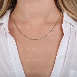 14K SOLID Yellow Gold Miami Cuban Chain Necklace, 2.6MM Thick, 18&quot; 20&quot; 22&quot; 24&quot;, REAL Gold Chain, Gourmette Chain, Chain For Pendant, Women