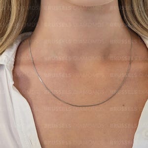 10K Solid White Gold Foxtail Chain Necklace, 0.9MM Thick, 16Inch 18In 20&quot; 22&quot; 24&quot;, REAL Gold Necklace, Chain For Pendant, Women Gold Chain