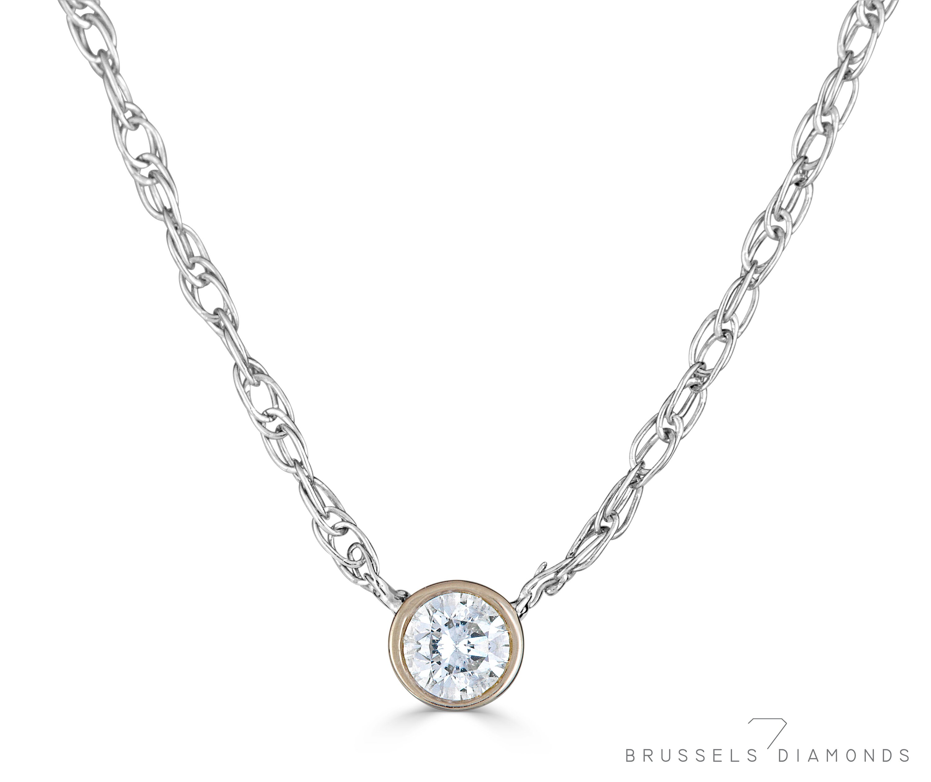 Bezel Diamond Necklace Floating Diamond NecklaceDiamond Etsy