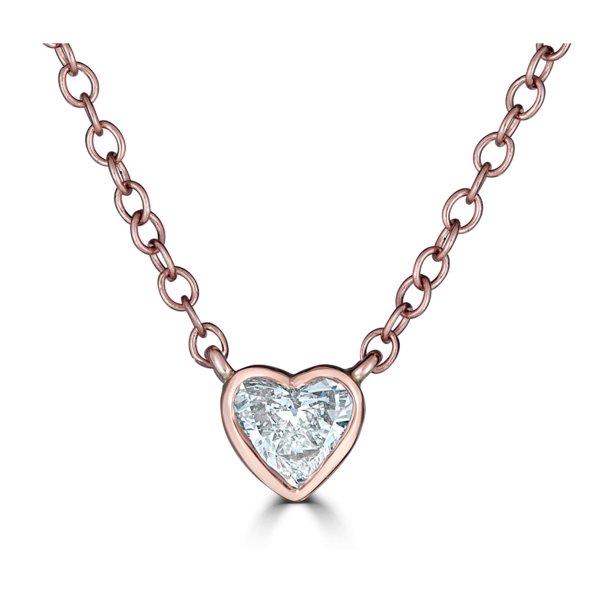 0 30 Ct D Vs2 Natural Heart Shaped Diamond Solitaire Pendant Etsy