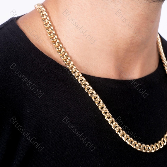 Collana Hip Hop 20 Pollici Collana Girocollo Cubana Uomo In Finitura Oro 14 Kt Lunghezza 20 Pollici Maglia - Foto 4