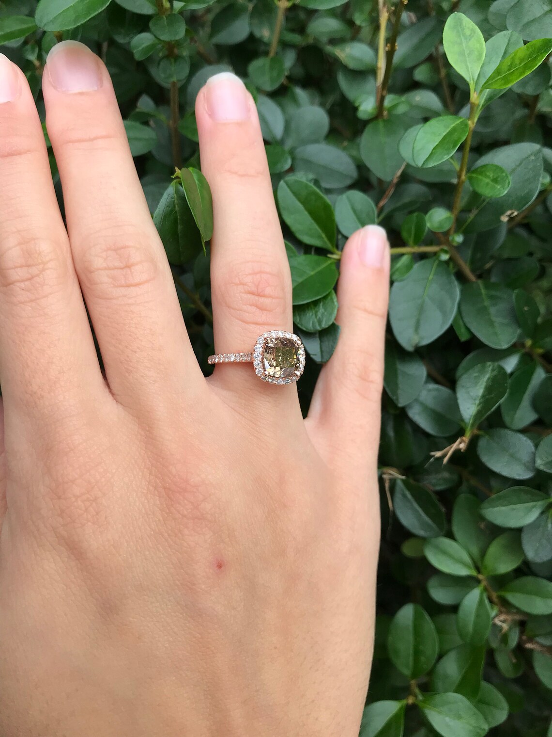 2.08 CT CHOCOLATE DIAMOND Engagement Ring 14K Rose Gold Etsy