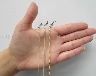 Solid 10K Yellow Gold Chain Necklace, Gourmette Chain Necklace, 16&quot; 18&quot; 20&quot; 22&quot; 24&quot; Inch, 1MM 1.4MM 2.2MM Thick, REAL GOLD Chain, Men