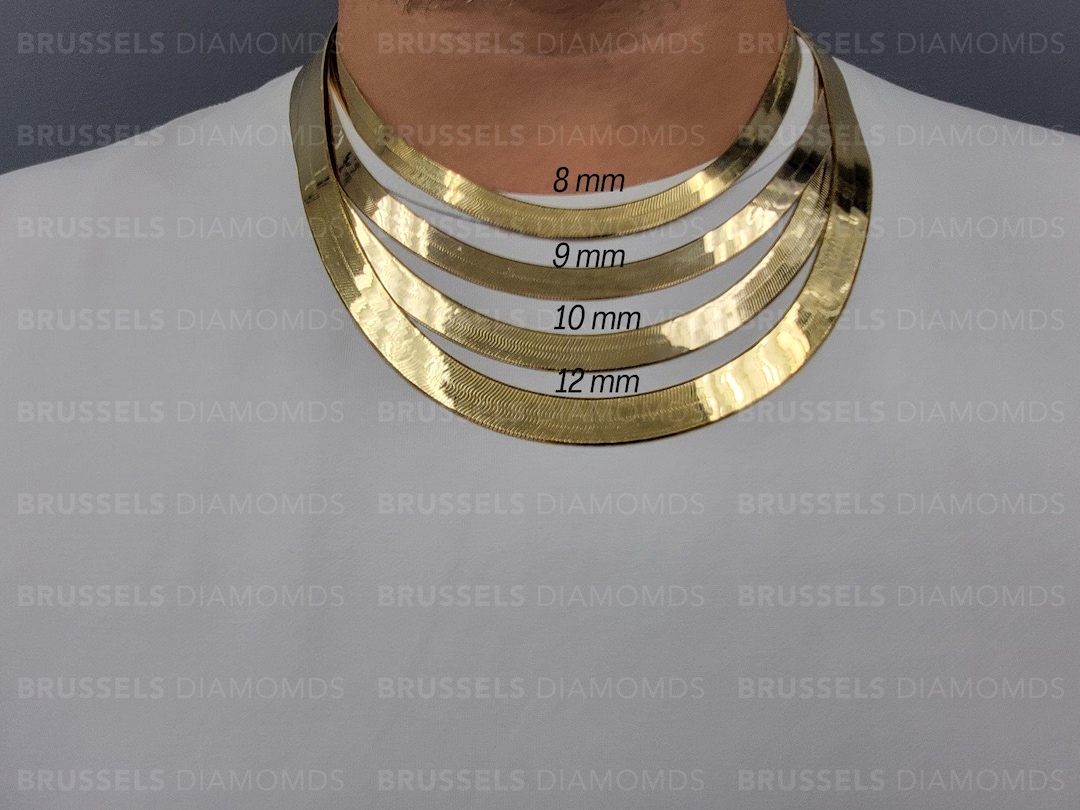 10k Gold 18 Inch Herringbone Gold Necklace 16